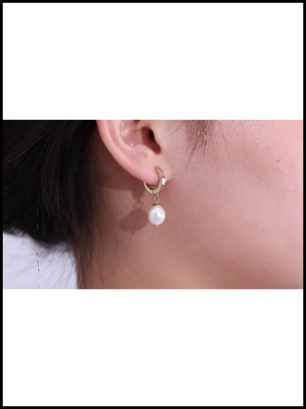 14K Gold Plated Pearl Drop Earrings for Women, Hypoallergenic Dangle Earrings